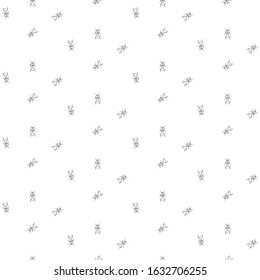 Insects linear pattern - vector seamless texture or background with bugs and beetles in thin line style