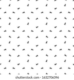 Insects linear pattern - vector seamless texture or background with bugs and beetles in thin line style