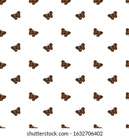 Insects linear pattern - vector seamless texture or background with bugs and beetles in thin line style