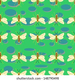 insects on a green background