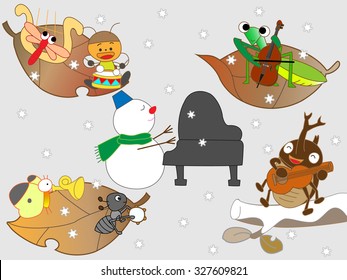 Insects play in winter