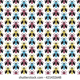 Insects seamless vector pattern