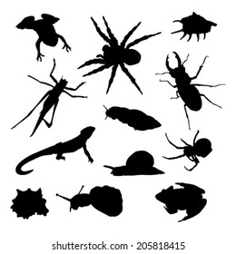 Insects Silhouettes Set