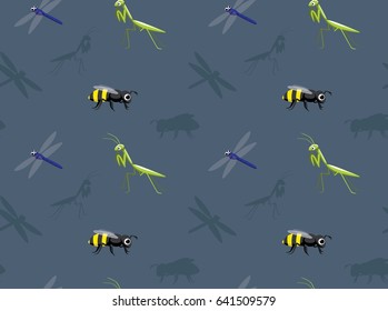 Insects Wallpaper praying mantis bee dragonfly set