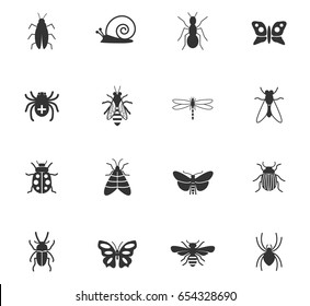 insects web icons for user interface design