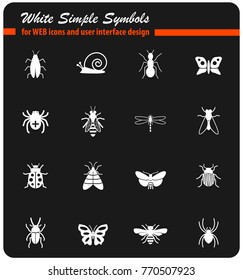 insects web icons for user interface design