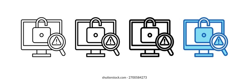 Ilustração de vetor de estilo de contorno de ícone inseguro