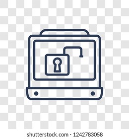 Insecure icon. Trendy linear Insecure logo concept on transparent background from Internet Security and Networking collection