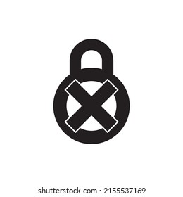 Icono inseguro, inseguro en glifo plano negro, estilo relleno aislado en fondo blanco