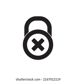 Insecure, unsafe icon in black flat glyph, filled style isolated on white background