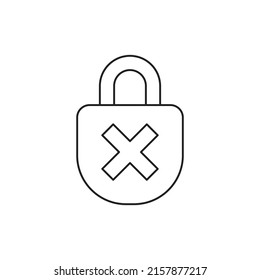 Insecure, unsafe icon in line style icon, style isolated on white background