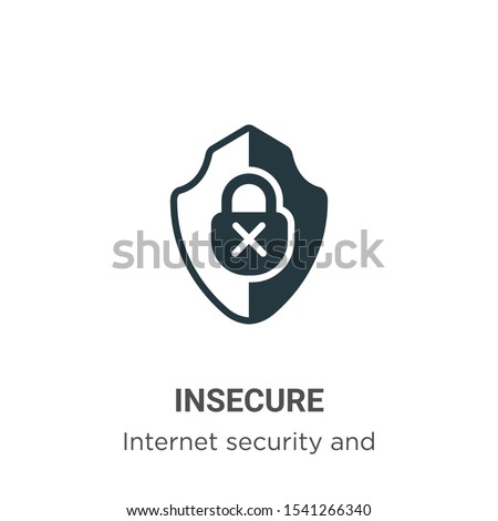 Insecure vector icon on white background. Flat vector insecure icon symbol sign from modern internet security and networking collection for mobile concept and web apps design.