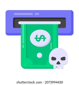 Insecure Withdraw In Flat Style Icon, Editable Vector 