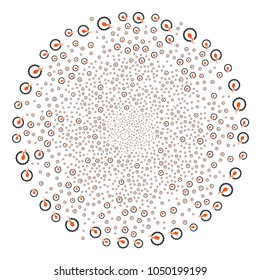 Insemination centrifugal spheric cluster. Object cycle combined from scattered insemination items. Vector illustration style is flat iconic symbols.