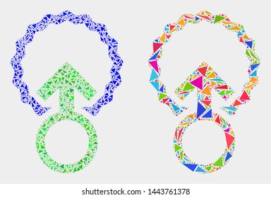 Insemination collage icon of triangle items which have different sizes and shapes and colors. Geometric abstract vector illustration of insemination.