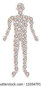Insemination human avatar. Vector insemination icons are formed into man illustration.
