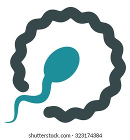 Insemination vector icon. Style is bicolor flat symbol, soft blue colors, rounded angles, white background.
