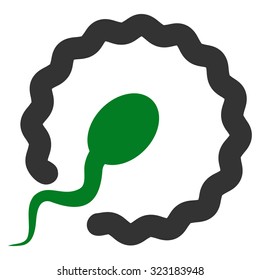 Insemination vector icon. Style is bicolor flat symbol, green and gray colors, rounded angles, white background.