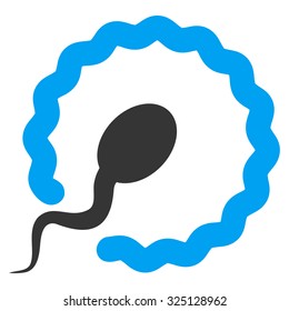 Insemination vector icon. Style is bicolor flat symbol, blue and gray colors, rounded angles, white background.