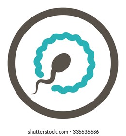 Insemination vector icon. Style is bicolor flat rounded symbol, grey and cyan colors, rounded angles, white background.