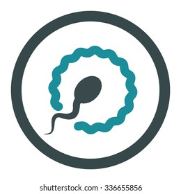 Insemination vector icon. Style is bicolor flat rounded symbol, soft blue colors, rounded angles, white background.