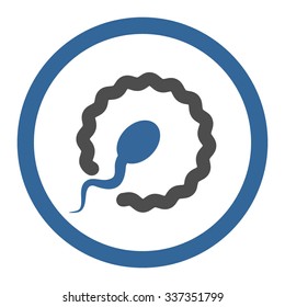 Insemination vector icon. Style is bicolor flat rounded symbol, cobalt and gray colors, rounded angles, white background.