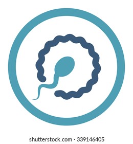 Insemination vector icon. Style is bicolor flat rounded symbol, cyan and blue colors, rounded angles, white background.