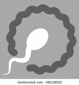 Insemination vector icon. Style is bicolor flat symbol, dark gray and white colors, rounded angles, silver background.
