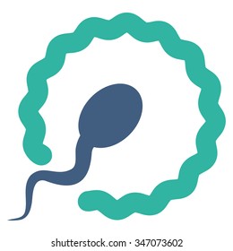 Insemination vector icon. Style is bicolor flat symbol, cobalt and cyan colors, rounded angles, white background.
