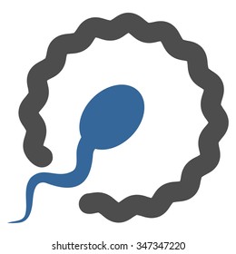 Insemination vector icon. Style is bicolor flat symbol, cobalt and gray colors, rounded angles, white background.