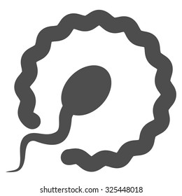 Insemination vector icon. Style is flat symbol, gray color, rounded angles, white background.