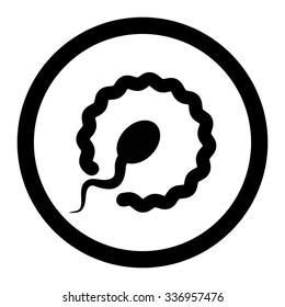Insemination vector icon. Style is flat rounded symbol, black color, rounded angles, white background.