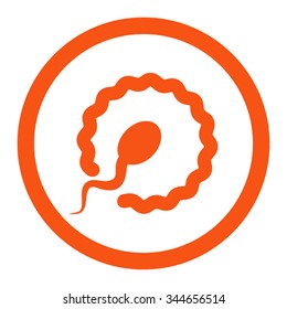 Insemination vector icon. Style is flat rounded symbol, orange color, rounded angles, white background.
