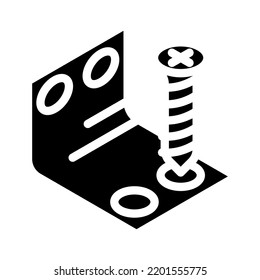 insert bolt assembly furniture glyph icon vector. insert bolt assembly furniture sign. isolated symbol illustration