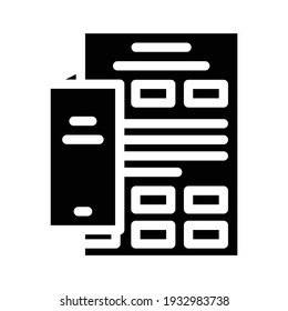 insertar el vector de icono de glifo de marcador. insertar el signo del folleto. símbolo de contorno aislado ilustración negra