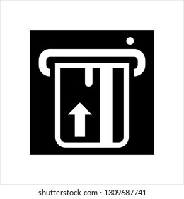 Insert Card Icon, Credit, Debit, Atm, Gift Card Vector Art Illustration