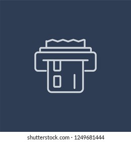 Insert card icon. Insert card linear design concept from Ecommerce collection. Simple element vector illustration on dark blue background.