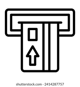 Insert Card Vector Line Icon Design
