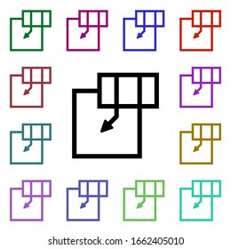 Insert cell row multi color style icon. Simple glyph, flat vector of web icons for ui and ux, website or mobile application