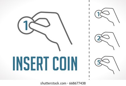 Insert coin concept - Logo icon