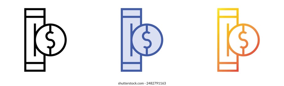 insert coin icon. Linear, Blue Fill and Gradient Style Design Isolated On White Background