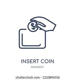 Insert coin icon. Insert coin linear symbol design from Payment collection. Simple outline element vector illustration on white background.