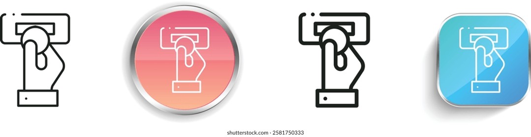 insert coin icon. Thin Linear, Regular and Button Style Design Isolated On White Background