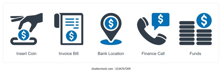 Insert Coin And Invoice Bill Icon Concept