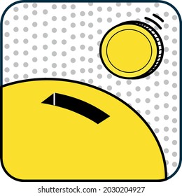 Insert coin in piggy bank vector. Saving money investment.