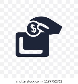 Insert coin transparent icon. Insert coin symbol design from Payment collection. Simple element vector illustration on transparent background.