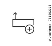 Insert column above line icon, outline vector sign, linear style pictogram isolated on white. Symbol, logo illustration. Editable stroke