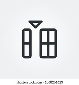 insert column left icon vector isolated with line style and black color