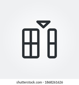 insert column right icon vector isolated with line style and black color