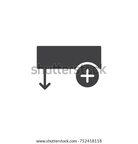 Insert column row icon vector, filled flat sign, solid pictogram isolated on white. Symbol, logo illustration.